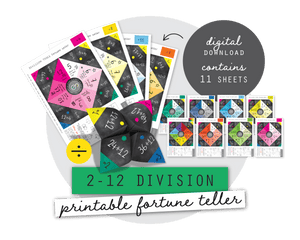 Printable Division Origami Fortune Teller