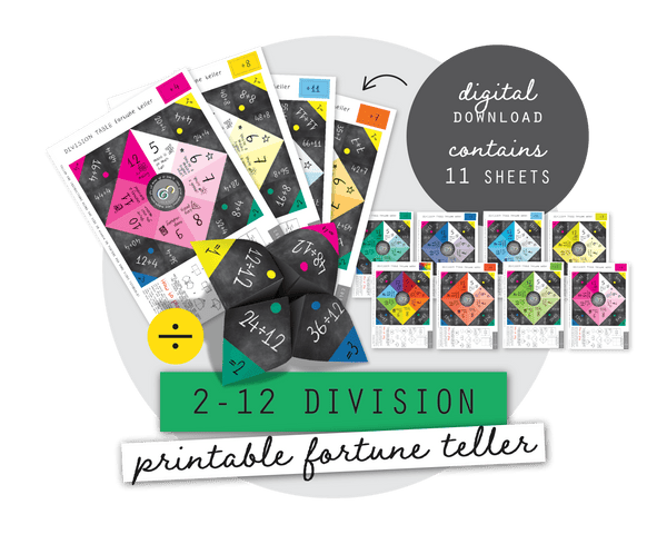 Printable Division Origami Fortune Teller