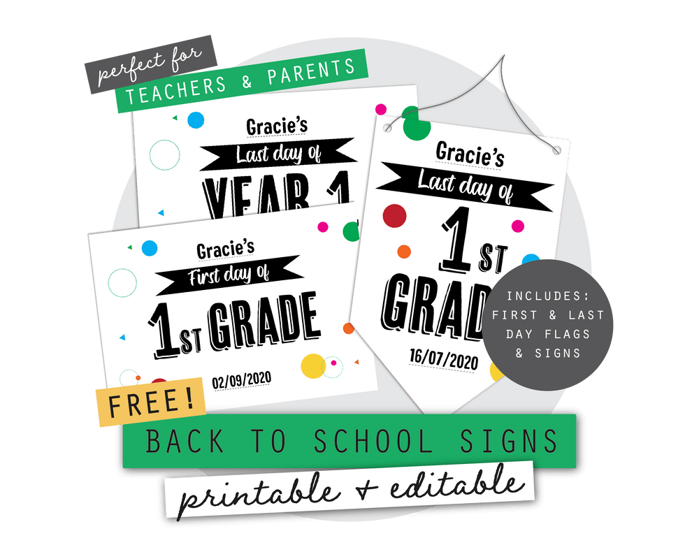 Printable Free Back to School Signs