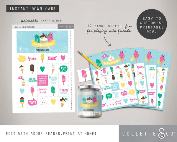 Printable Ice Cream Bingo