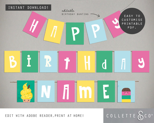 Printable Ice Cream Bunting
