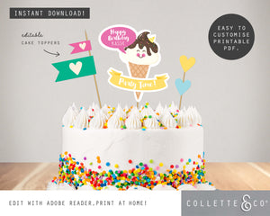 Printable Ice Cream Cake Topper