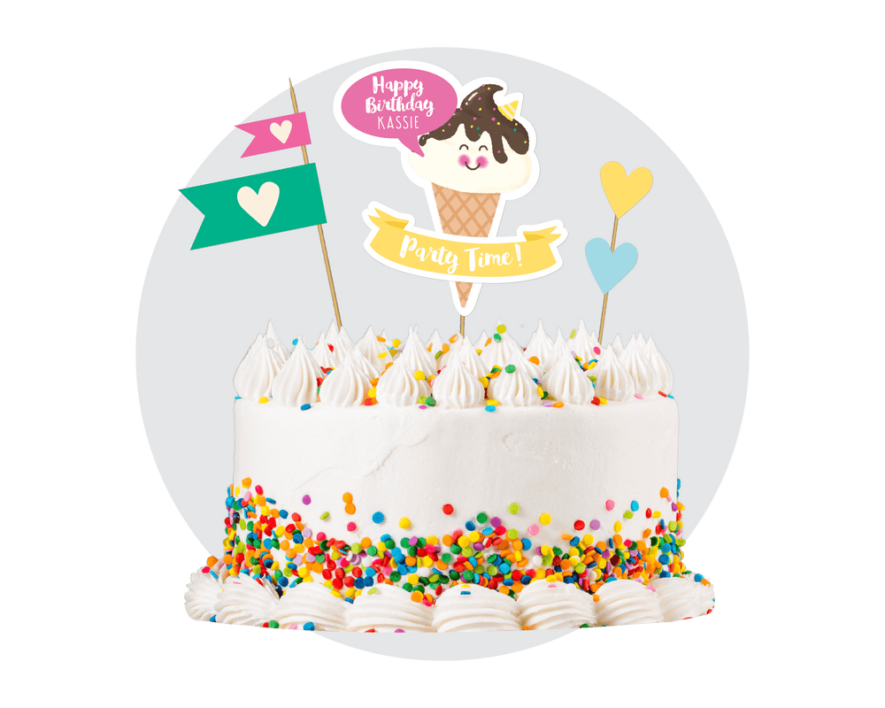 Printable Ice Cream Cake Topper