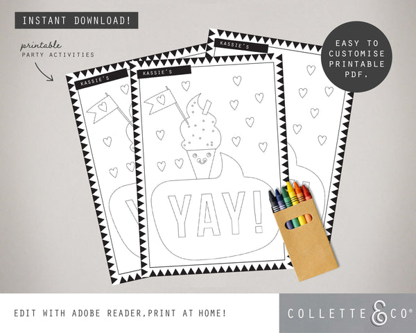 Printable Ice Cream Colouring Pages