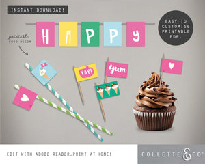 Printable Ice Cream Food Decor