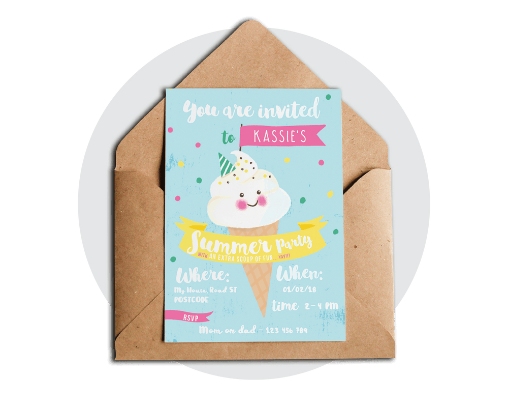 Printable Ice Cream Invitation