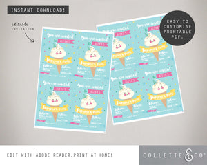 Printable Ice Cream Invitation 02