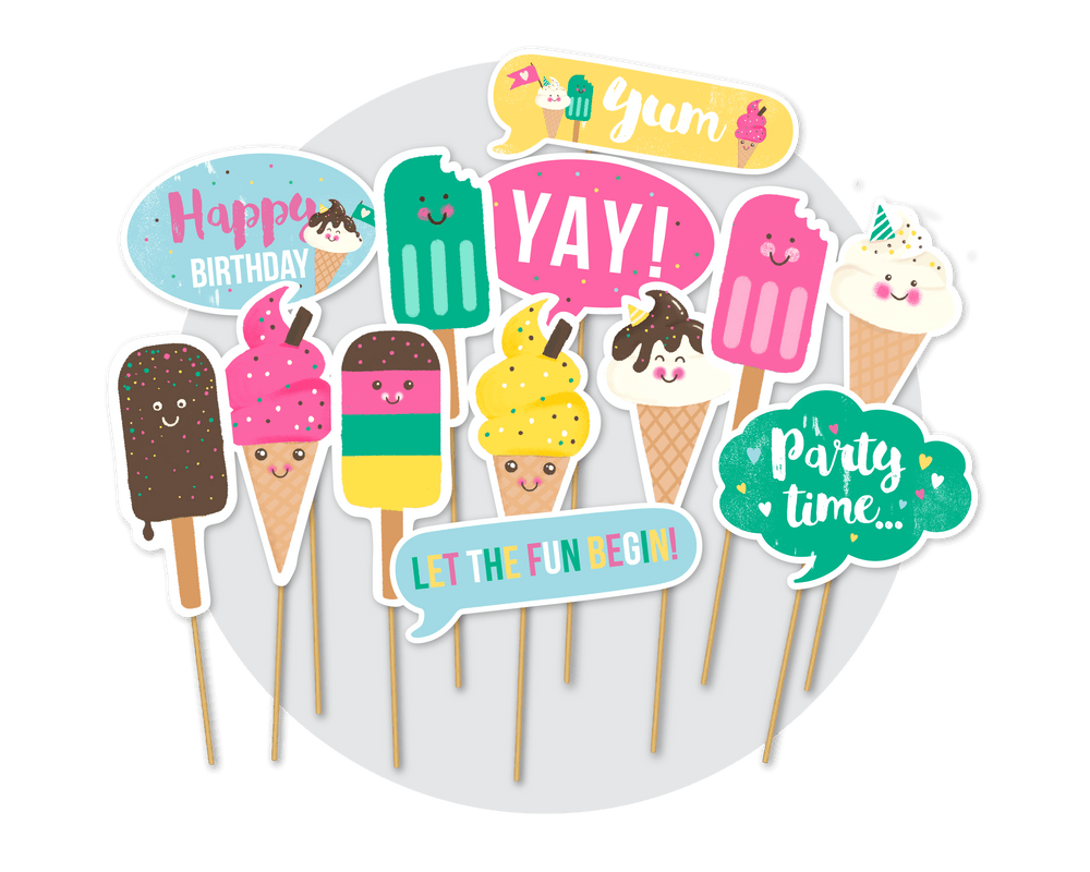 Printable Ice Cream Photo Booth Props