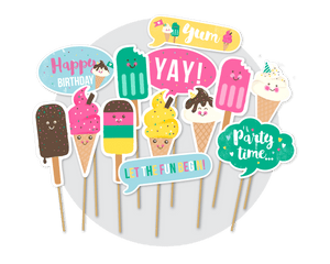 Printable Ice Cream Photo Booth Props