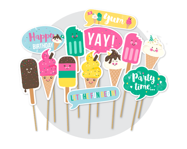 Printable Ice Cream Photo Booth Props