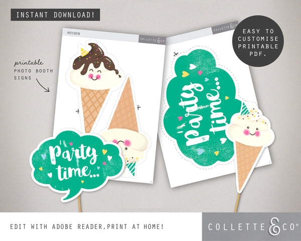 Printable Ice Cream Photo Booth Props 02