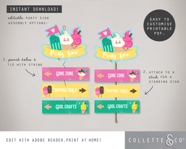 Printable Ice Cream Room Sign
