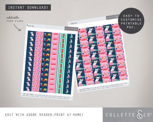 Printable Llama Food Flags 02