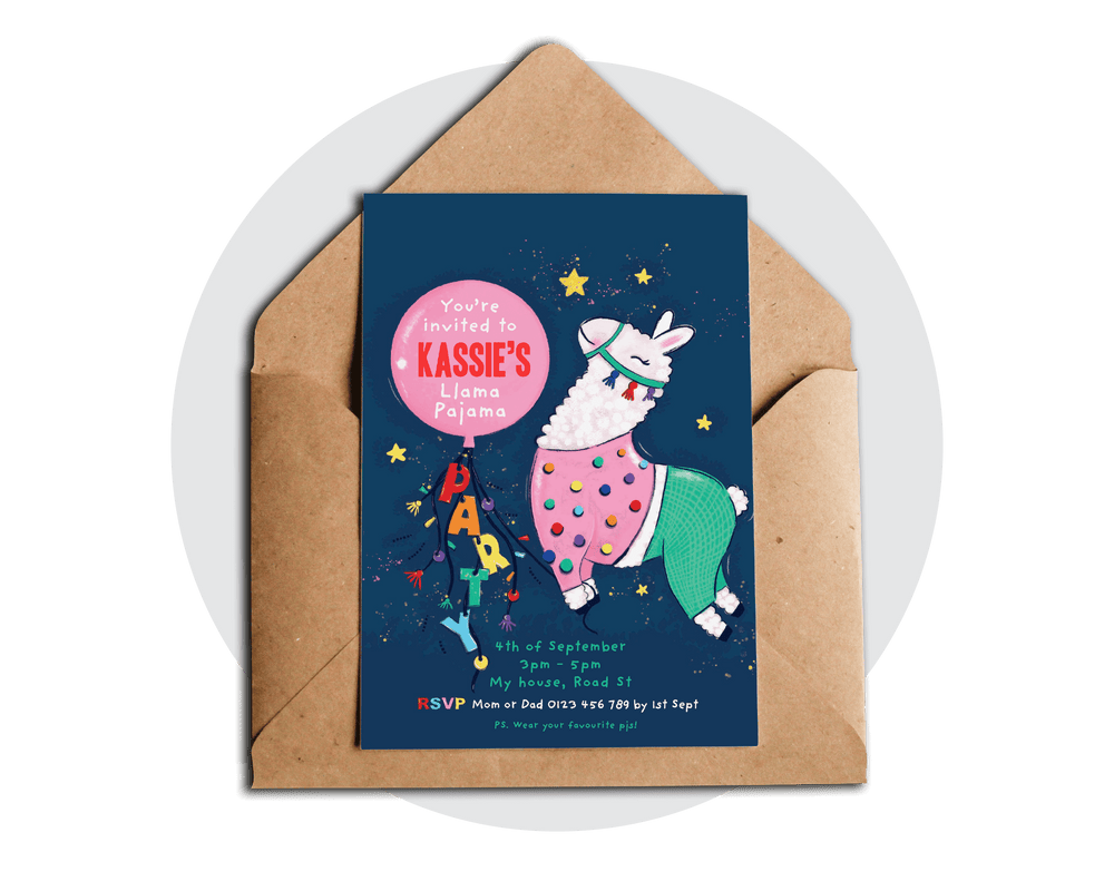 Printable Llama Invitation