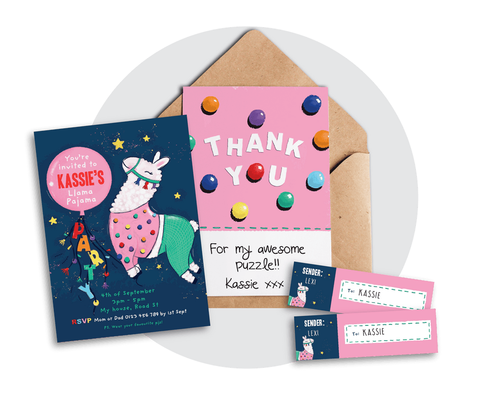 Printable Llama Invitation & Thank You Card