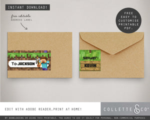 Printable Minecraft Address Label
