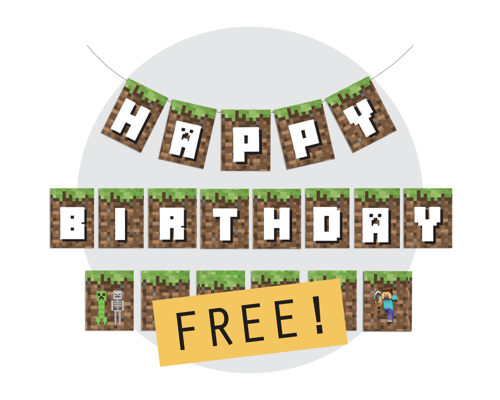 Printable Minecraft Bunting