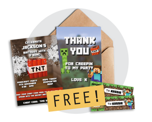 Printable Minecraft Invitation & Thank You Card