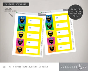 Printable Monster Address Label 02