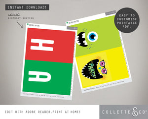 Printable Monster Bunting 02
