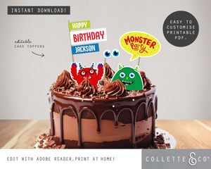 Printable Monster Cake Topper