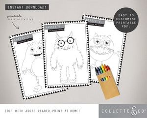 Printable Monster Colouring Pages