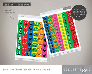 Printable Monster Food Flags