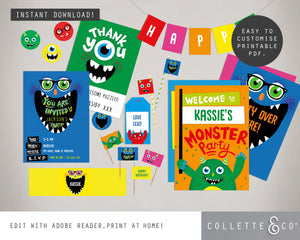 Printable Monster Party Bundle