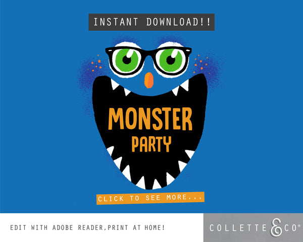 Printable Monster Party Cover
