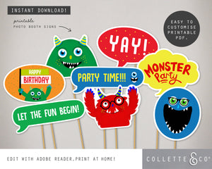Printable Monster Photo Booth Props