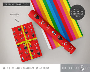 Printable Monster Wrapping Paper