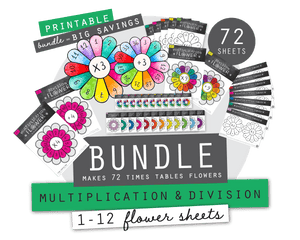 Printable Multiplication and Division Flowers Bundle