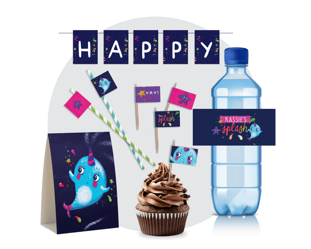 Printable Narwhal Food Decor
