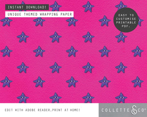 Printable Narwhal Wrapping Paper 03