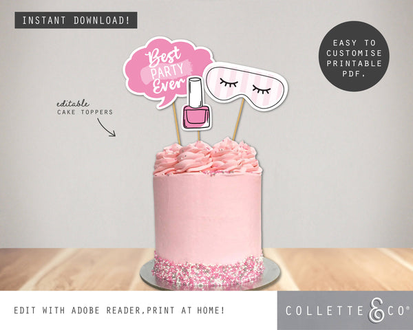 Printable Pamper Cake Topper 03
