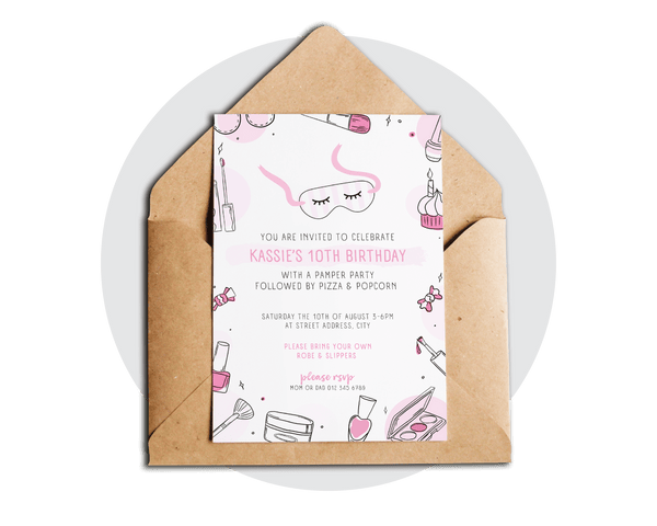 Printable Pamper Invitation