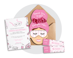 Printable Pamper Invitation & Thank You Card