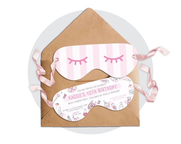Printable Pamper Mask Invitation