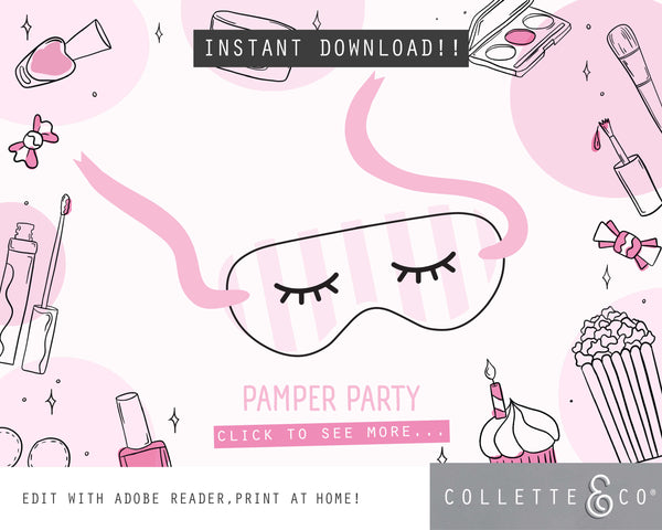 Printable Pamper Party Pack Cover