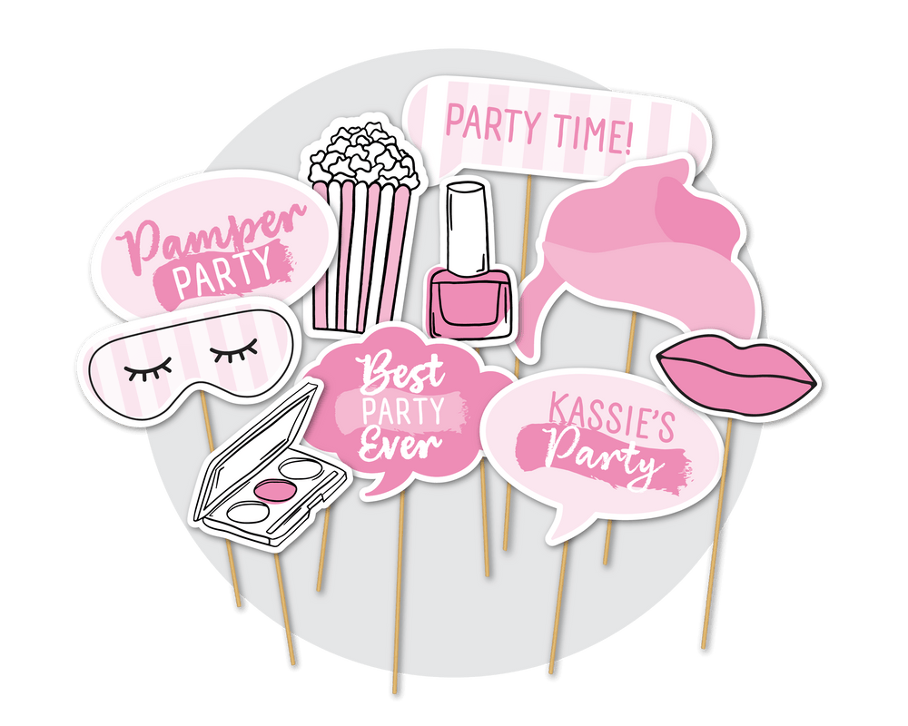 Printable Pamper Photo Booth Props