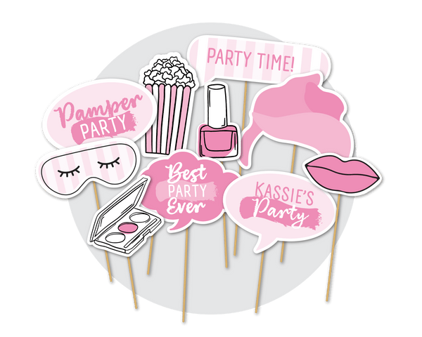 Printable Pamper Photo Booth Props