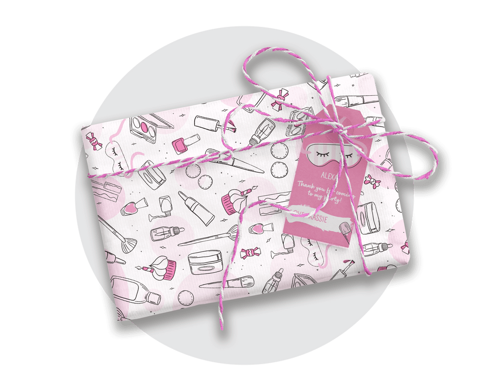 Printable Pamper Wrapping Paper & Gift Tag