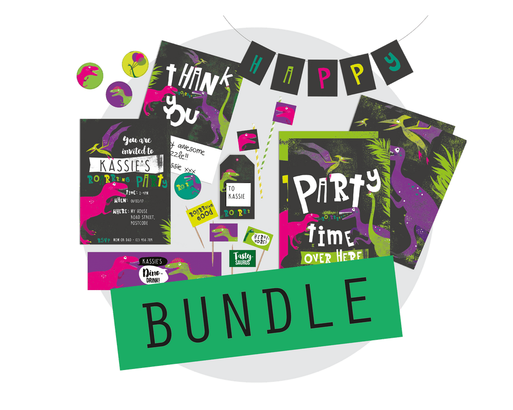 Printable Pink Dinosaur Bundle