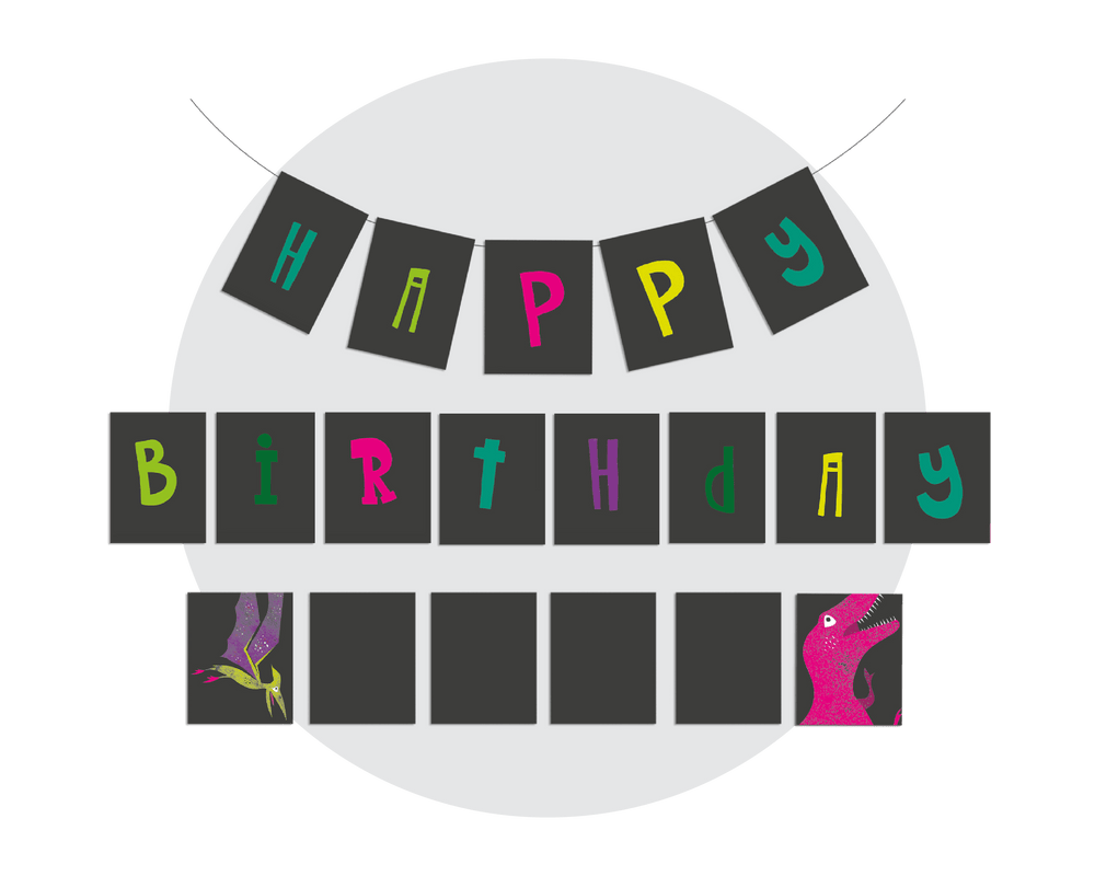 Printable Pink Dinosaur Bunting