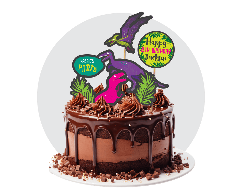 Printable Pink Dinosaur Cake Topper