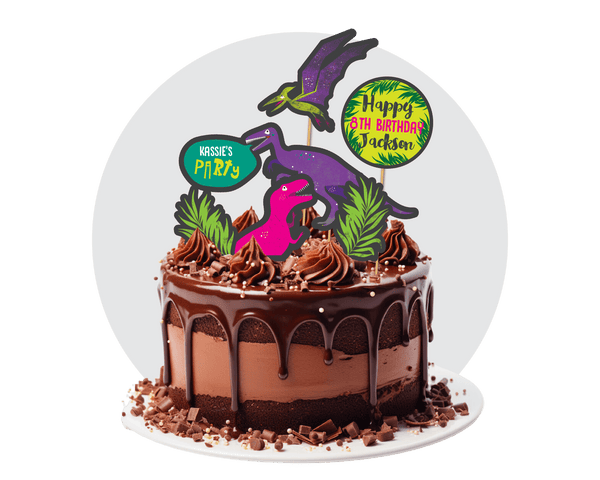 Printable Pink Dinosaur Cake Topper