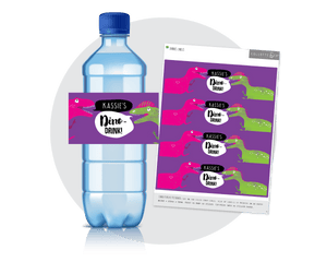 Printable Pink Dinosaur Drinks Label