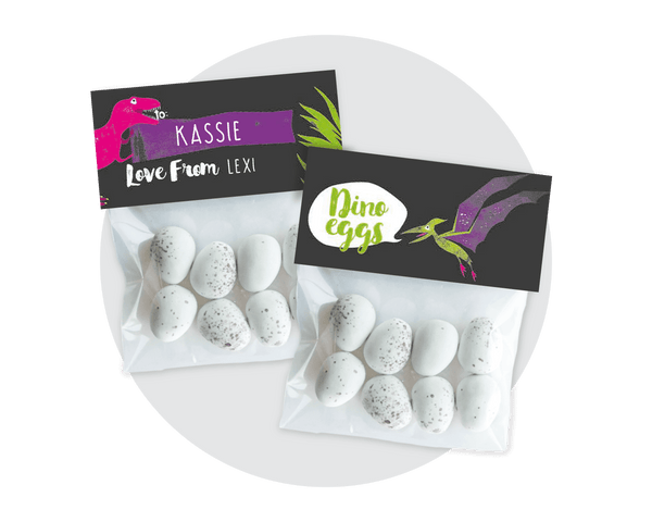 Printable Pink Dinosaur Eggs Favour Labels 01