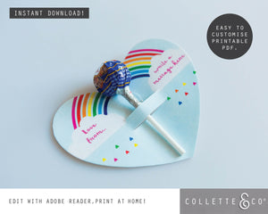 Printable Rainbow Butterfly Lolly Pop 03
