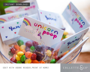 Printable Unicorn Poop Favour Labels Light 05